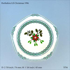 Perthshire Christmas 1996 paperweight (ref. 5754)