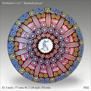 Perthshire1 of 1 Baseball paperweight (ref. 5532)
