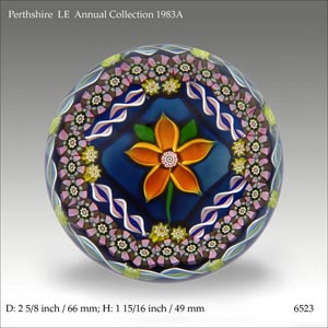 Perthshire 1983A flower paperweight (ref. 6523)