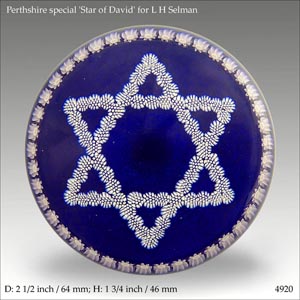 Perthshire Star of David paperweight (ref. 4920)