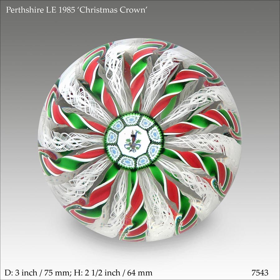 Perthshire Xmas 1985 paperweight (ref. 7543)