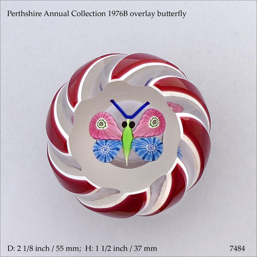 Perthshire 1976B butterfly paperweight (ref. 7484)
