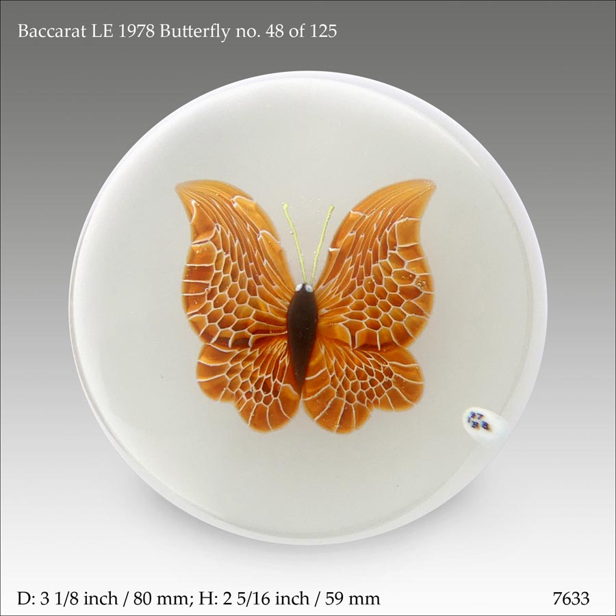 Baccarat 1978 Butterfly paperweight (ref. 7633)