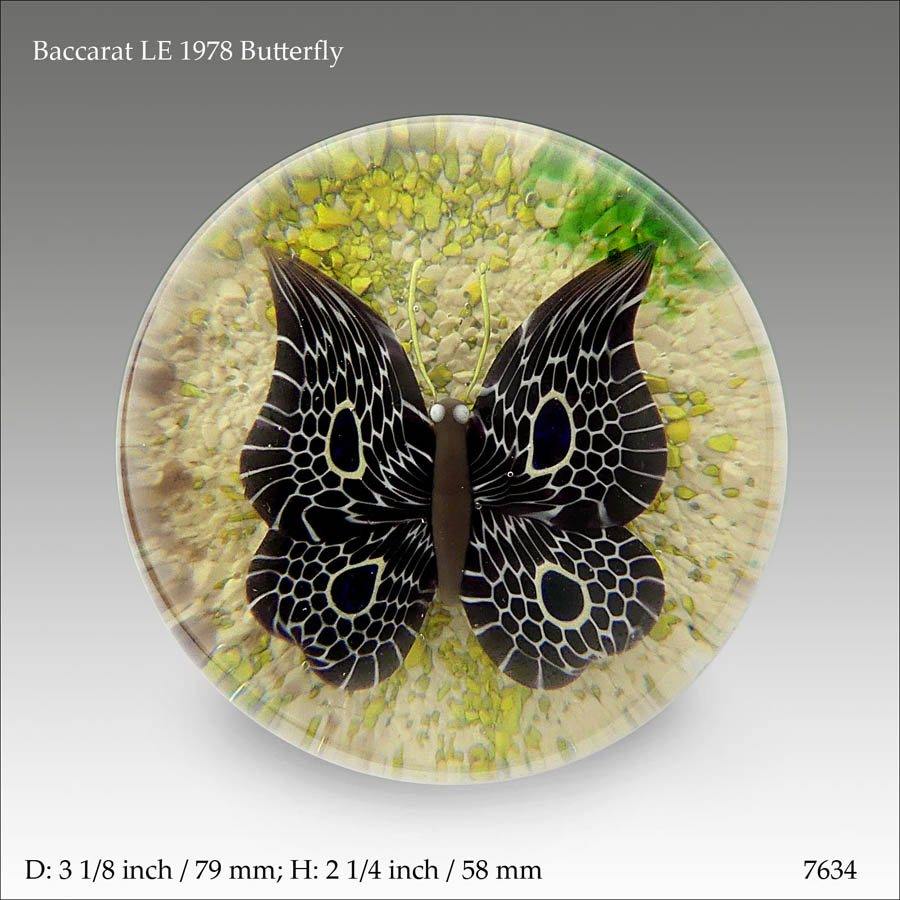 Baccarat 1978 butterfly paperweight (ref. 7634