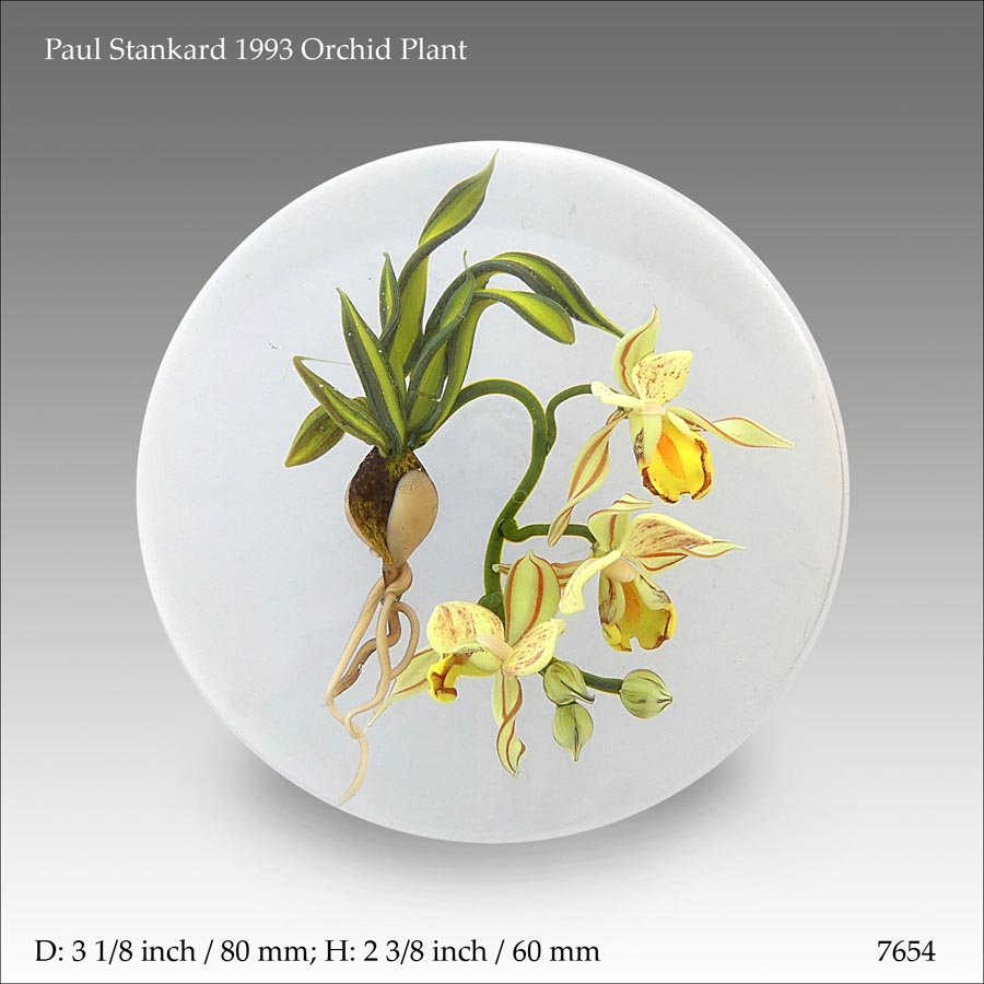 Paul Stankard Orchid paperweight (ref. 7654)