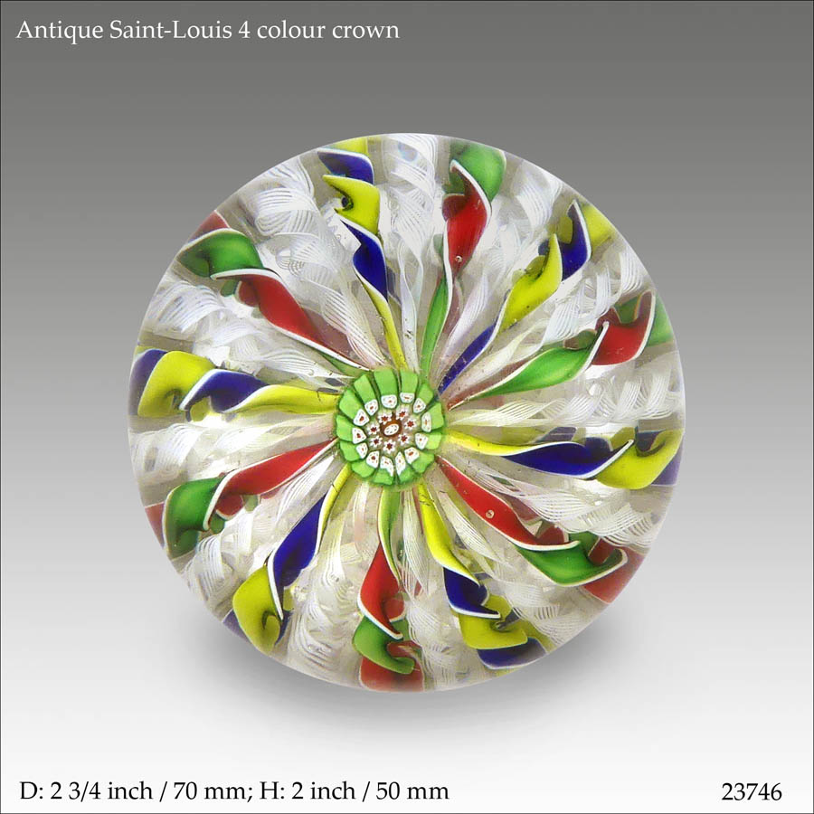 Antique Saint Louis crown paperweight (ref. 23746)