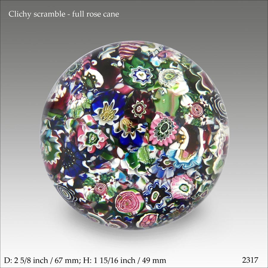 Clichy scramble rose paperweight (ref. 2317)