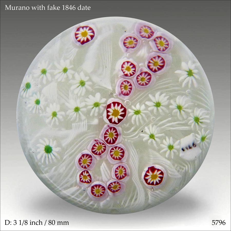 Murano fake date paperweight (ref. 5796)