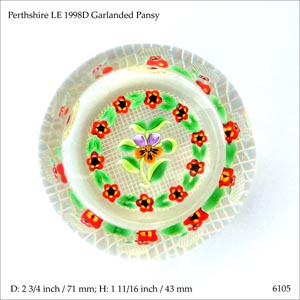 Perthshire 1998D Pansy paperweight (ref. 6105)