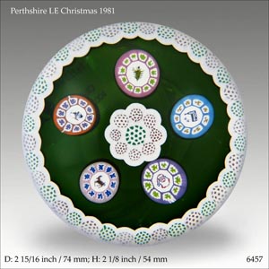 Perthshire Xmas 1981 paperweight (ref. 6457)