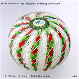 Perthshire 1985 1 of 1 crown paperweight (ref. 6492)